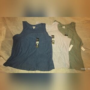 💲3pc Athletic Works Women's Tank Tops - Blue, Lavender, Grey